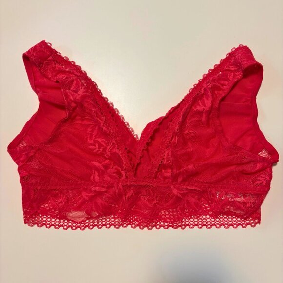Soma Embraceable Lace Plunge Bralette XL Red Lightweight Unlined - Picture 6 of 12